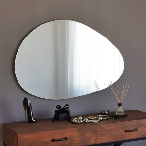 Oglinda decorativa Re-Bloom, MDF/sticla, alb, 76 x 50 cm