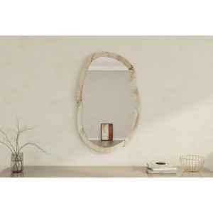 Oglinda perete 52x86x2.2 cm, rama MDF 100%, stil contemporan, efes si marmura/natur - Verificat A · Re-Bloom - Img 4
