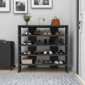 Pantofar hol 72x75.6x31.4 cm, PAL melamina 100%, grosime 18mm, spatiu amplu depozitare, antracit - Verificat A · Re-Bloom - Img 4