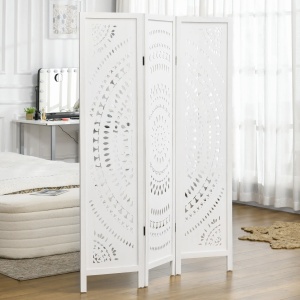 Paravan interior Re-Bloom, lemn paulownia, 120x1.6x170 cm, 3 panouri 40x170 cm, pliabil 40x4.8x170 cm, alb - Verificat A · Re-Bloom - Img 3