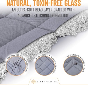 Patura grea antistress Sleep Mantra, poliester, 6,8 kg, gri, 122 x 183 cm - Img 2