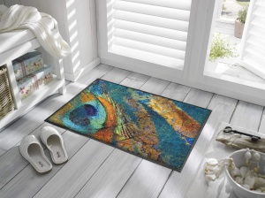 Pavo covoras 50x75 cm, poliamida/cauciuc nitrilic, suport antiderapant, compatibil incalzire pardoseala, lavabil 60°C, multicolor - Verificat A · Re-Bloom - Img 2