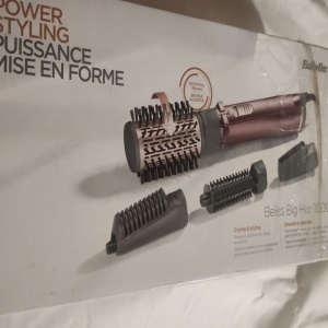 Perie rotativa BaByliss AS960E, 1000W, Ionizare, 4 Accesorii, 2 Setari temperatura/viteza, Cool-Shot, geanta depozitare, Roz-Gri, Resigilat, Grad A - Img 3