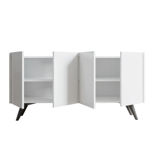 Petra Design comoda living 150x40x76 cm, PAL 18mm, spatiu depozitare, stil contemporan, alb - Verificat A · Re-Bloom - Img 4