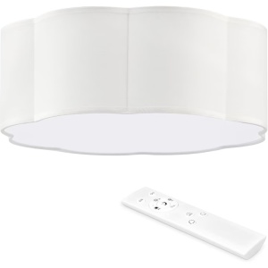 Plafoniera de tavan cu lumina LED, Navaris, intensitate reglabila cu telecomanda, design alb, 2100 lm, 22W, Resigilat, Grad A