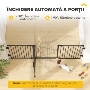 Poarta de siguranta, pliabila Re-Bloom, otel/plastic, negru, 202,5 x 2 x 76 cm, Resigilat, Grad A - Img 5