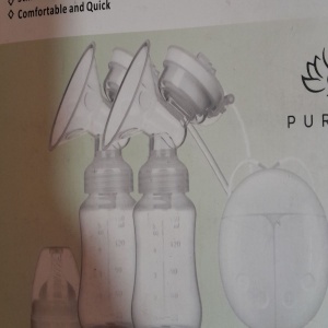 Pompa de san electrica dubla, Design sigur si sanatos, PP de calitate alimentara, mini, usor, portabil, corpul sticlei anti-alunecare, perna de masaj din silicon moale - 20 x 9 cm - alb, Resigilat, Grad A - Img 5