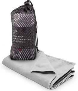POWRX prosop microfibra cu geanta transport, 50x90cm, uscare rapida, Gri - Verificat A · Re-Bloom