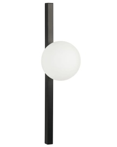 Produs Resigilat Aplica de perete Re-Bloom Isabella, metal/sticla, 15x17x55 cm, E14 max 40W, 230V, IP20, bec neinclus, alb/negru - Verificat A
