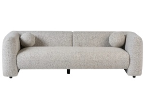 Produs Resigilat Canapea 3 locuri Re-Bloom Leiren, textil/eucalipt, 224x87x66 cm, arcuri sinuoase, spuma 24 kg/m3, 2 perne incluse, bej - Verificat A