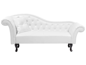 Produs Resigilat Canapea stanga Re-Bloom Lattes, piele ecologica/lemn, 188x59x87 cm, arcuri sinuoase, spuma, 180 kg, alb/negru - Verificat A