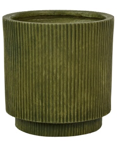 Produs Resigilat Ghiveci Re-Bloom Daria, argila fibroasa, diametru 30 cm, 16.5L, 5 kg, orificii drenaj, verde masliniu - Verificat A