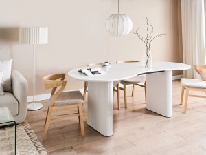 Produs Resigilat Masa de dining Re-Bloom Peery, MDF, 198x93x76 cm, 8 persoane, 100 kg, alb - Verificat A - Img 2