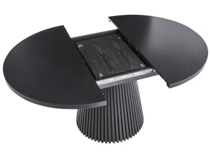 Produs Resigilat Masa extensibila Re-Bloom Moore, MDF/furnir frasin, ovala 120-160x120x76 cm, 6 persoane, 100 kg, negru - Verificat A - Img 4