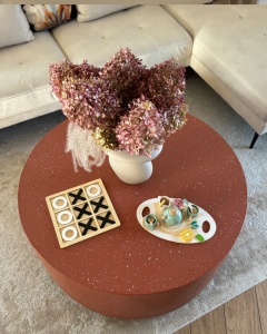 Produs Resigilat Masuta de cafea Re-Bloom Trezzo, oxid de magneziu/fibra de sticla, 90x90x41 cm, 100 kg, rezistenta UV, rosu - Verificat A - Img 2