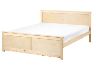Produs Resigilat Pat Re-Bloom Dauphin, 140x200 cm, lemn de pin/MDF, somiera 2x16 lamele, tablie 82x149 cm, 240 kg, natur - Verificat A