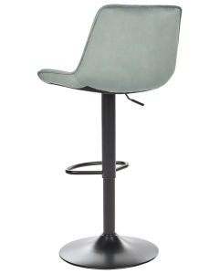 Produs Resigilat Set 2 scaune de bar Re-Bloom Dubrovnik, catifea/otel, 51x54x88-109 cm, pivotante 360°, inaltime reglabila, 120 kg, verde menta/negru - Verificat B - Img 5