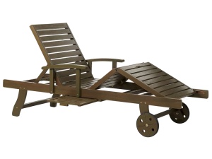 Produs Resigilat Sezlong extensibil Re-Bloom Amantea II, lemn salcam/otel, 64x196x35-74 cm, 120 kg, maro inchis - Verificat A - Img 6
