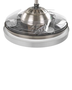 Produs Resigilat Ventilator de tavan cu lumina Re-Bloom Ibar, fier/acrilic, 50x50x55 cm, LED SMD 2835 2880lm 3 temp culoare, 3 viteze, telecomanda, IP20, alb/transparent/argintiu - Verificat A - Img 4