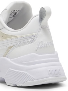 Puma, Pantofi sport cu garnituri de piele intoarsa Cassia Lux, Alb, Bej deschis, 38, Resigilat, Grad A - Img 4