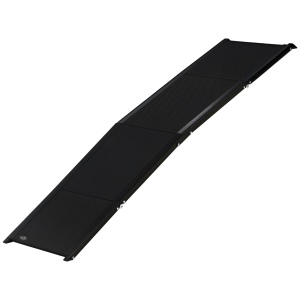 Rampa pentru caini, pliabila, aliaj de aluminiu/poliester/MDF, negru, 158 x 43, 5 x 2,5 cm, Resigilat, Grad A