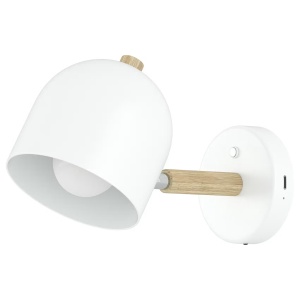 Rea aplica perete cu baterii 12x15x25 cm, LED 2W 89lm 3000K, dimabila 3 trepte, telecomanda, fier mat, reincarcabila USB-C, alba - Verificat A · Re-Bloom