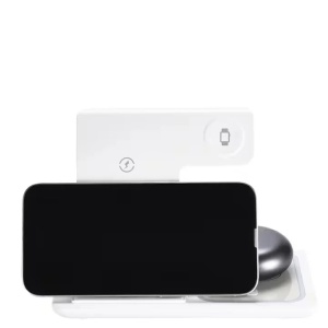 ReadeREST statie de incarcare wireless 3 in 1, telefon, casti si smartwatch, compatibil iPhone, Android, AirPods, Apple Watch, Samsung, Huawei, Xiaomi, alb - Verificat A · Re-Bloom - Img 4
