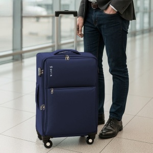 Rorik Destination troler cabina textil 20 inch 35 L, 55x37x20 cm, expandabil, roti 360°, cifru antifurt, maner telescopic, albastru inchis - Verificat A · Re-Bloom - Img 3