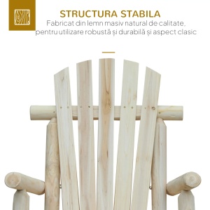 Scaun balansoar de gradina Re-Bloom, lemn de brad, 66x96x98 cm, sezut 52x48 cm, spatar 77x46 cm, 113 kg, lemn natural - Verificat A · Re-Bloom - Img 6