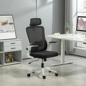 Scaun birou ergonomic reglabil si reclinabil, plasa textila, tetiera detasabila, Negru - Verificat A · Re-Bloom - Img 2