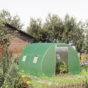 Sera tunel de gradina Re-Bloom, otel galvanizat/PE, 300x300x200 cm, usa 100x180 cm cu incuietoare, 4 ferestre 38x38 cm, anti-vant nivel 3, verde - Verificat A · Re-Bloom - Img 4