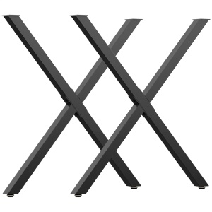 Set 2 picioare in forma de X pentru masa Re-Bloom, otel, negru, 70 x 8 x 72 cm, Resigilat, Grad A - Img 5