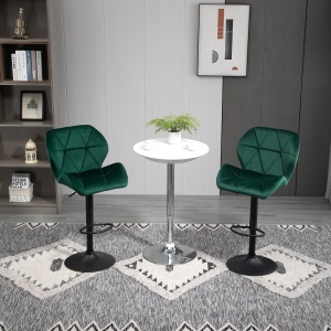 Set 2 scaune de bar Re-Bloom, poliester/otel, verde/negru, 51,5 x 57,5 x 93-114,5 cm, Resigilat, Grad A - Img 2