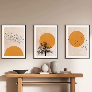 Set 3 postere decorative Re-Bloom, hartie, multicolor, 50 x 70 cm