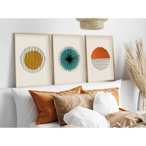 Set 3 tablouri decorative MDF/lemn masiv, 3x50x70 cm, MDF 3mm, cadru lemn masiv 2.5 cm, multicolor - Verificat A · Re-Bloom - Img 2