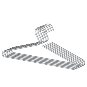 Set 5 umerase Lux aluminiu 42x19x0.8 cm, suprafata rafinata, prietenos cu textilele - Verificat A · Re-Bloom