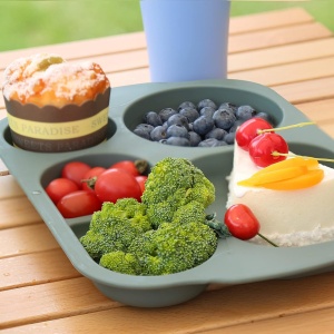 Set de 4 farfurii compartimentate pentru picnic Greentainer, PP, multicolor, 29,9 x 20, 2 cm - Img 3