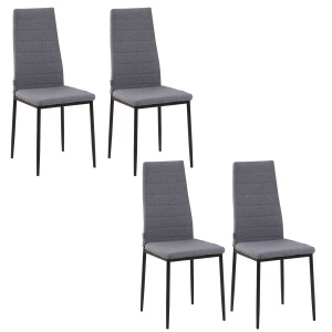 Set de 4 scaune tapitate Re-Bloom, poliester/metal, gri/negru, 41 x 50 x 97 cm, Resigilat, Grad A