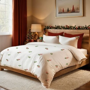 Set husa pilota + fata de perna, 70% bumbac/30% poliester, 135x200 cm + 80x80 cm, imprimeu pigmentat, lavabil 30°C, multicolor - Verificat A · Re-Bloom - Img 2