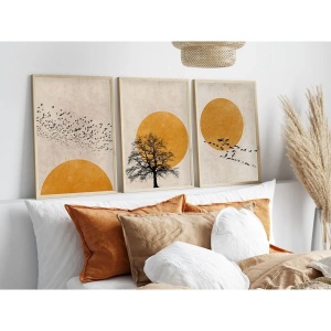Set tablou decorativ Re-Bloom, 3 piese, MDF/lemn masiv, multicolor, 30 x 40 cm - Img 2