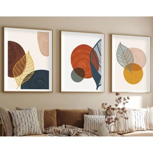 Set tablou decorativ Re-Bloom, 3 piese, MDF/lemn masiv, multicolor, 50 x 70 cm - Img 5
