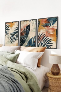 Set tablou decorativ Re-Bloom, 3 piese, MDF/lemn masiv, multicolor, 50 x 70 cm - Img 2