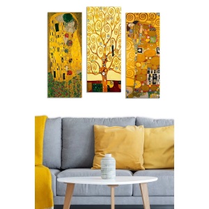 Set tablou decorativ Re-Bloom, 3 piese, MDF, multicolor, 20 x 50 cm - Img 2