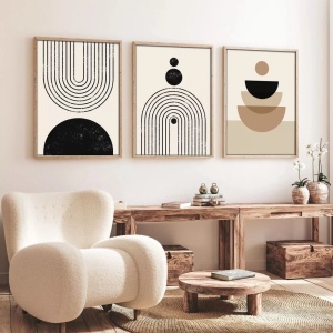 Set tablouri decorative Re-Bloom, 3 piese, MDF/lemn masiv, multicolor, 50 x 70 cm - Img 2