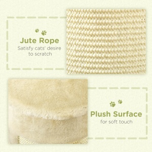 Stalp de zgariat pentru pisici Re-Bloom, PAL/plus/sisal, bej/crem, 34 x 25,5 x 58 cm, Resigilat, Grad A - Img 5