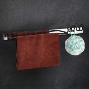 Suport de prosoape fara foraj Wangel, otel inoxidabil, negru/argintiu, 52,8 cm - Img 4
