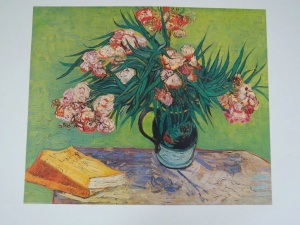 Tablou decorativ canvas model floral, 70x100 cm, panza/lemn, multicolor - Verificat A · Re-Bloom