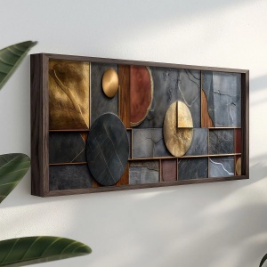 Tablou decorativ inramat MDF, 120x40x3.5 cm, MDF 3mm, cadru molid 100%, imprimare UV, format panoramic, multicolor - Verificat A · Re-Bloom - Img 2