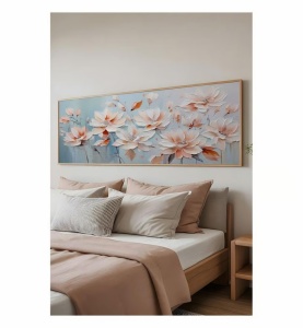 Tablou decorativ model floral, MDF/lemn masiv, 50x120 cm, MDF 2.7mm, cadru lemn 2cm, imprimare digitala, multicolor - Verificat A · Re-Bloom - Img 2