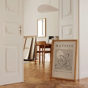 Tablou decorativ Re-Bloom, hartie/lemn, negru/natur, 50 x 70 cm - Img 2